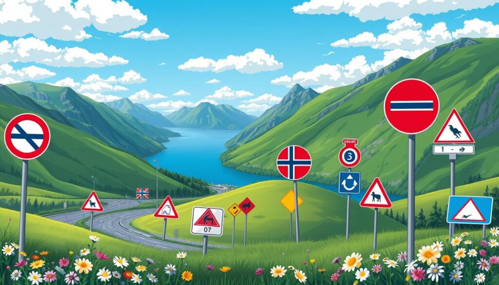 Norwegische Verkehrsschilder