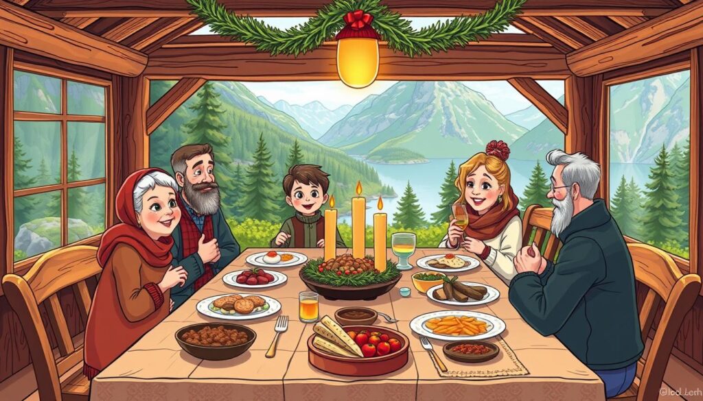 Traditionen in der norwegischen Familie