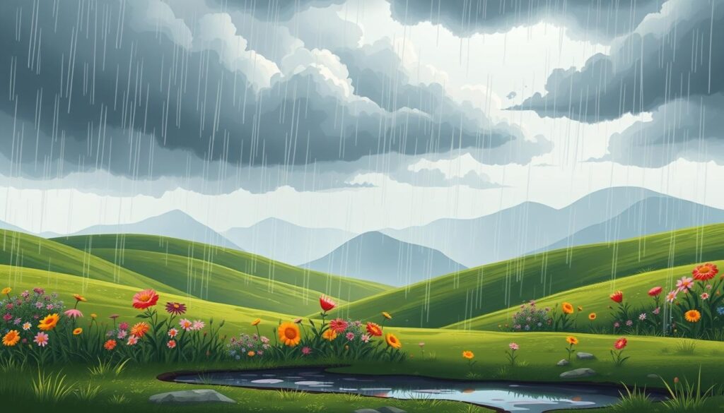 Wetterausdrücke für Regen