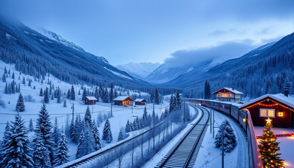 Weihnachten Entlang Norwegischer Eisenbahnen