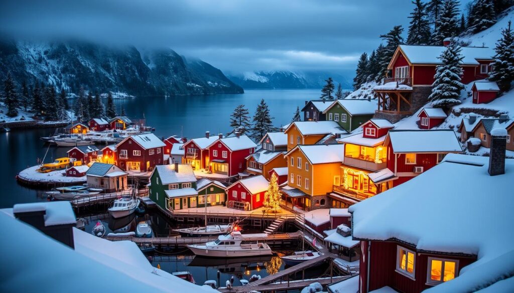 Weihnachten in Norwegischen Fischerdorfern