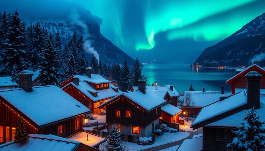 Weihnachtszeit in Norwegischen Dorfern