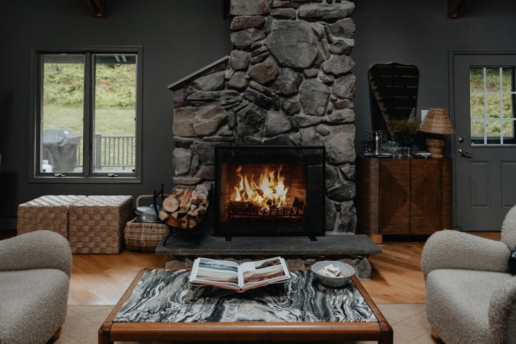 Photo Cozy fireplace